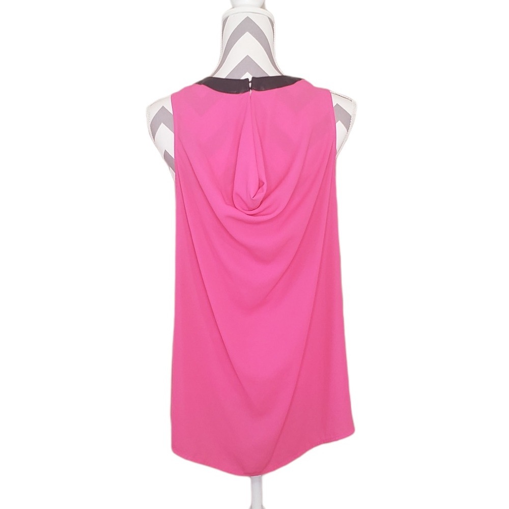 Bellatrix Medium Pink Black Faux Leather Open Back Tank Top Blouse Nordstrom